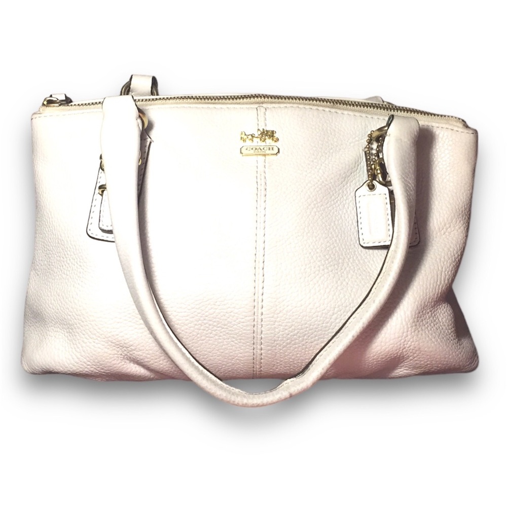 Vintage Y2K COACH Mini Ashley Handbag in White, no crossbody strap 🤍